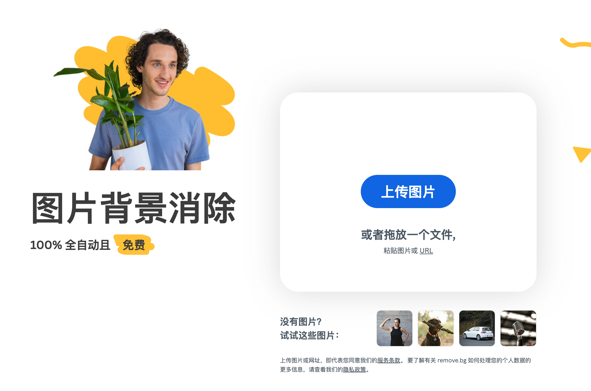 Remove.bg - 自动背景去除的免费图像编辑工具